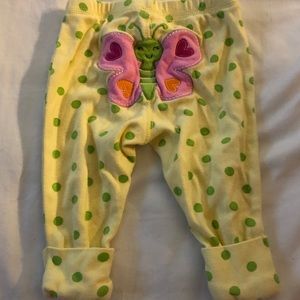 Green polka dot butterfly legging